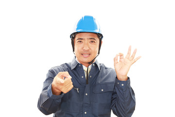 笑顔の労働者