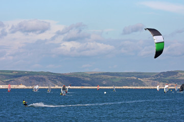 kitesurfer in Portland Harbour
