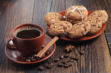 Coffee and chocolate cookies