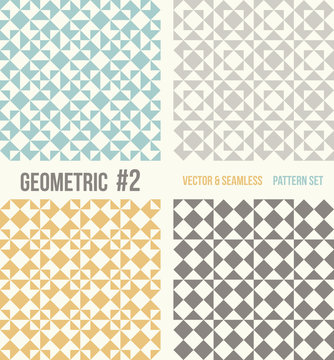 Set of four geometric patterns