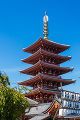 Fototapeta na wymiar the pagoda at Senso-Ji temple in Tokyo, Japan