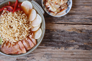 Noodle with kimchi korean food