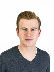 Obraz premium portrait of cute teenage boy with red hair