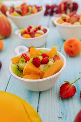 Fruit salad - diet, healthy breakfast, weight loss concept