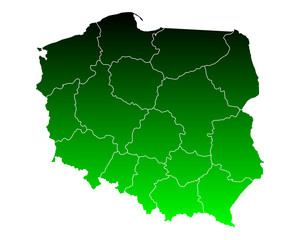 Karte von Polen - obrazy, fototapety, plakaty