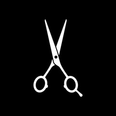 The hairdressing scissors icon. Barbershop symbol. Flat