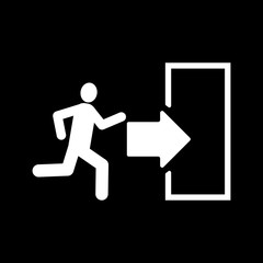 The exit icon. Emergency Exit symbol. Flat