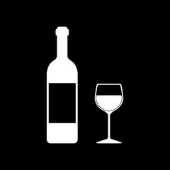 The bottle wine and a glass of drink icon.