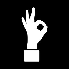 Obraz premium The OK icon. Okay symbol. Flat