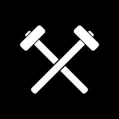 The hammer icon. Sledgehammer symbol. Flat