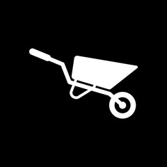 The wheelbarrow icon. Barrow symbol. Flat