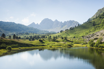 Fototapeta premium Mountain lake in summertime
