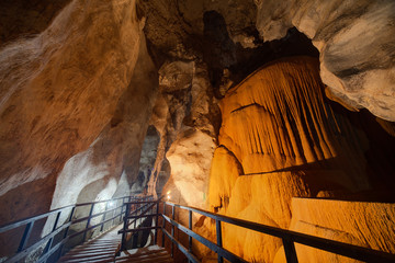 Passage in Diamond Cave or Tham Pranangnai in Krabi,  Thailand