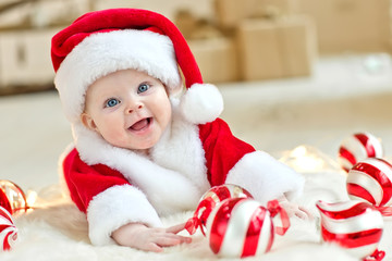 Little baby in a christmas time