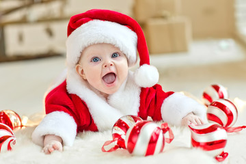 Little baby in a christmas time