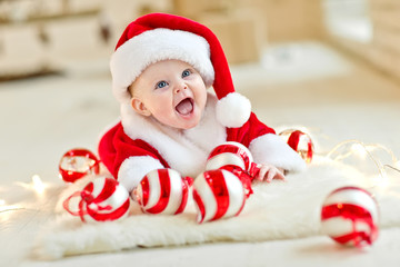 Little baby in a christmas time