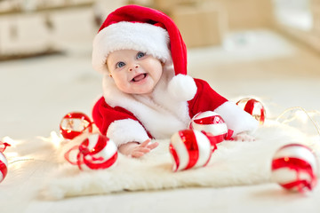 Little baby in a christmas time