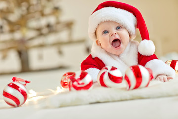 Little baby in a christmas time