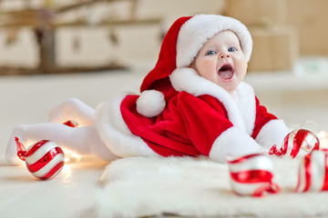 Little baby in a christmas time