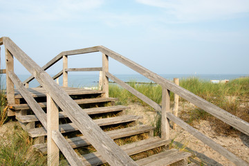 Fototapeta premium Übergang zum Strand in Heiligenhafen, Ostsee, Deutschland