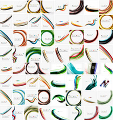 Set of business wave corporate backgrounds, flyers, brochure design templates