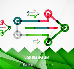 Abstract banner template with arrows, linear design style
