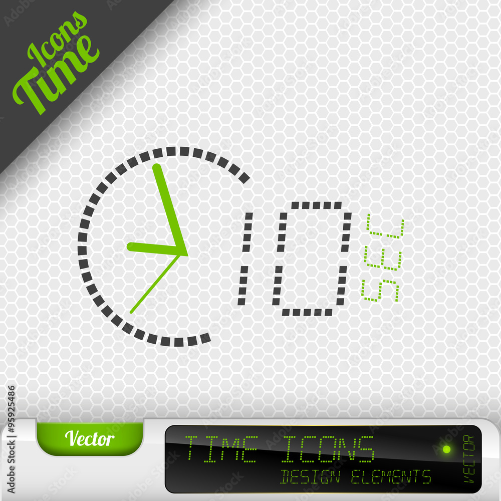 Poster time icon 10 seconds symbol vector design elements