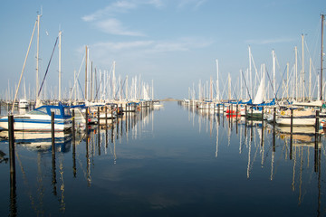 Fototapeta na wymiar Marina im Ostseebad Heiligenhafen, Deutschland