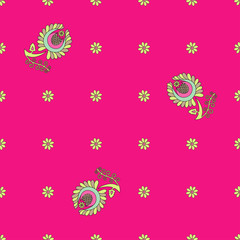 Seamless vector background with decorative flowers
