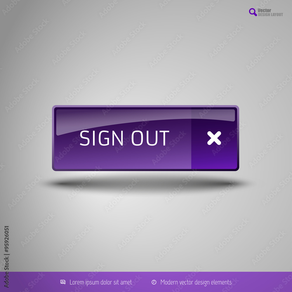 Aufkleber simple button on the neutral gray background with icons. vector