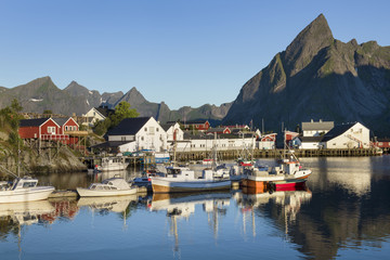 Fototapeta na wymiar Small fishing port in the Hamnoy, Lofoten Islands, Norway