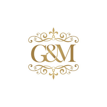 Vecteur Stock G&M Initial logo. Ornament ampersand monogram golden logo |  Adobe Stock