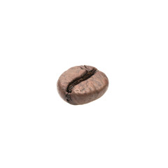 Closeup coffee bean on white background.
