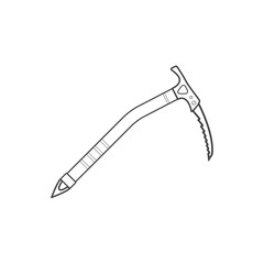 outline alpinism equipment ice axe device icon illustration.