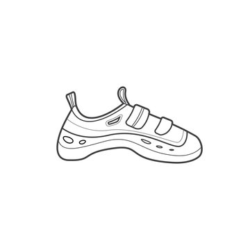 outline alpinism equipment shoes icon illustration.