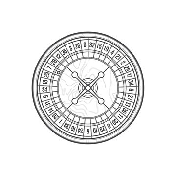 outline playing roulette icon illustration.