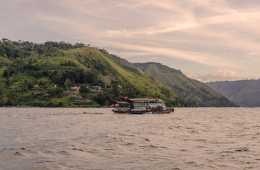 Lake Toba ferry in Sumatra, Indonesia