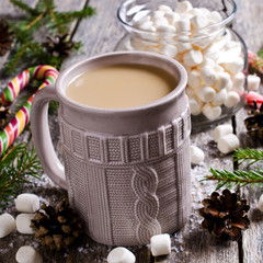 Hot drink with marshmallows