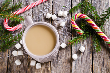 Hot drink with marshmallows