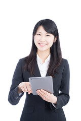 Fototapeta premium タブレットPCを持った女性