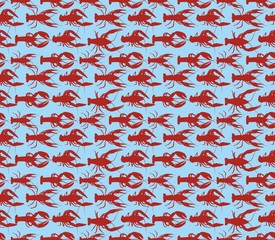Seamless background with lobsters. 