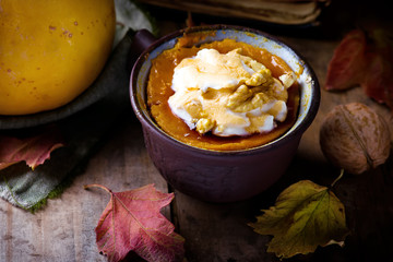 pumpkin dessert in a mug