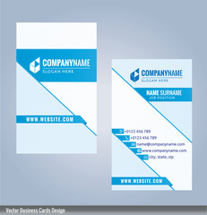 blue and white modern business card vertical template, Illustration Vector 10