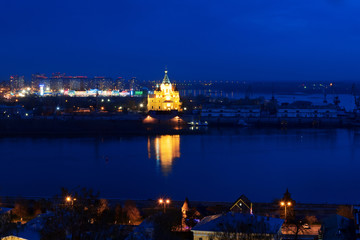 View of Alexandr Nevsky Cathedral at night