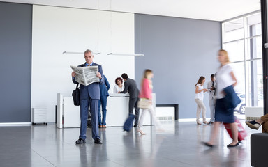 Businessman wait for business class plain at airport