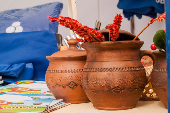 brown clay pot