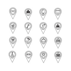 Naklejka premium Set of Map Pointer icons for website and communication