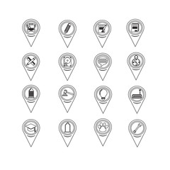 Set of Map Pointer icons for website and communication
