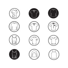 Set of Apparel shirt and T-shirt Icon Clothing icons