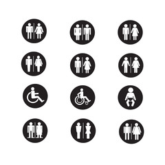 Silhouette people icons illustration
